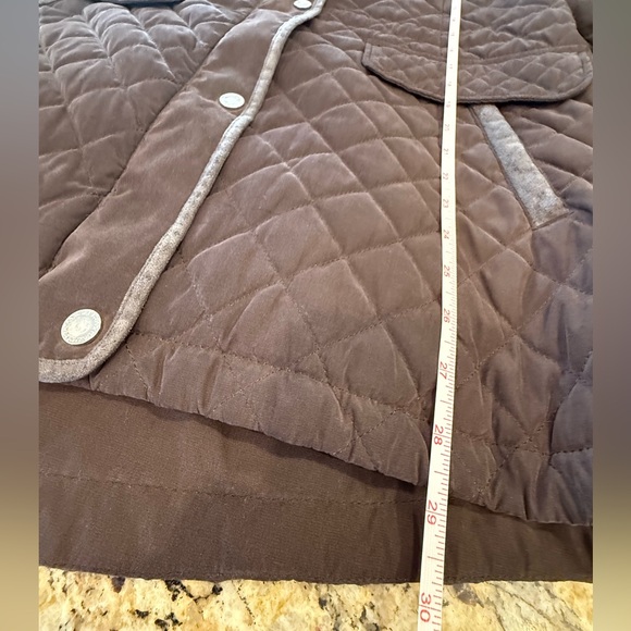 Nautica quilted brown removable hoodie coat zip snaps pockets SZ LG - Picture 9 of 13